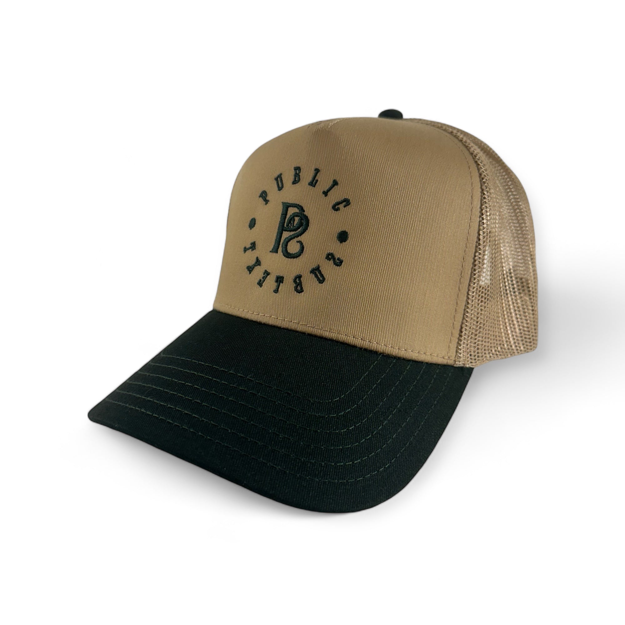 Hunter Green & Khaki Mesh Trucker